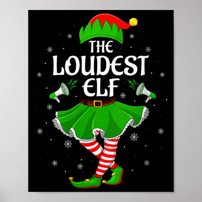 Womens Loudest Elf Christmas Family Girls Women El Poster (Vorne)