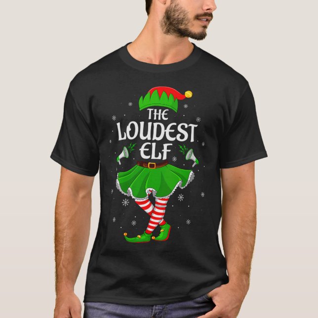 Womens Loudest Elf Christmas Family Girls Women El T-Shirt (Vorderseite)
