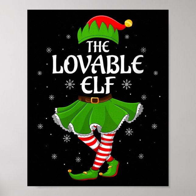 Womens Lovable Elf Christmas Family Girls Women El Poster (Vorne)