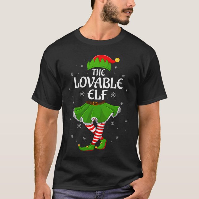 Womens Lovable Elf Christmas Family Girls Women El T-Shirt (Vorderseite)
