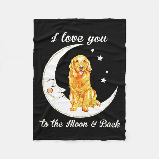 Womens Love Golden Retriever To The Moon And Back  Fleecedecke (Vorderseite)
