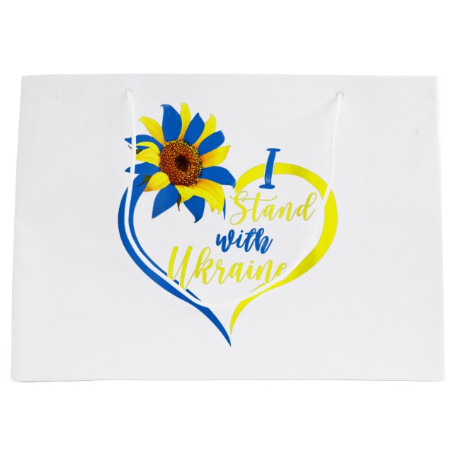 Womens Love Heart Ukraine Sunflower Ukrainian I St Große Geschenktüte (Vorderseite)