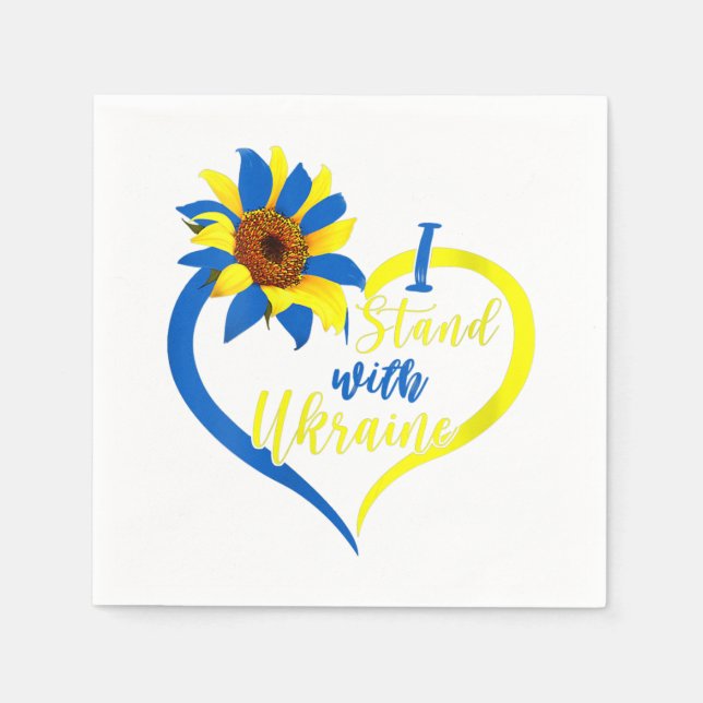 Womens Love Heart Ukraine Sunflower Ukrainian I St Serviette (Vorderseite)