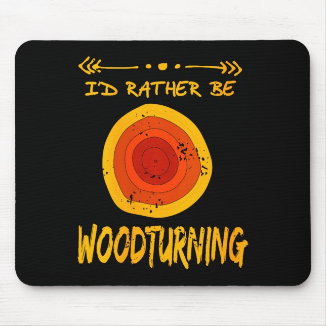 Womens Love Spending Time Woodturning Humor Retro  Mousepad (Vorne)