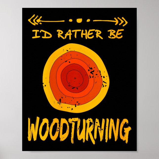 Womens Love Spending Time Woodturning Humor Retro  Poster (Vorne)