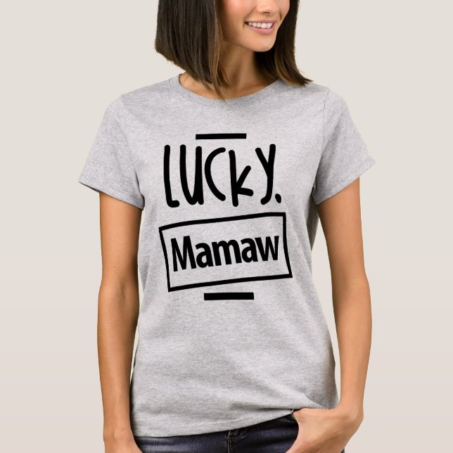 Womens Lucky Mamaw Mama Oma T-Shirt (Vorderseite)