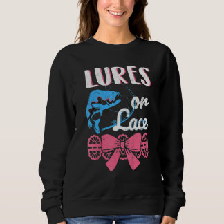 Womens Lure Or Lace Pregnancy Gender Reveal Fishin Sweatshirt