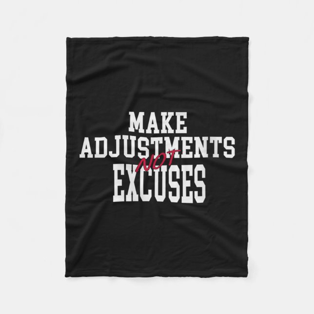 Womens Make Adjustments Not Excuses Motivational Q Fleecedecke (Vorderseite)
