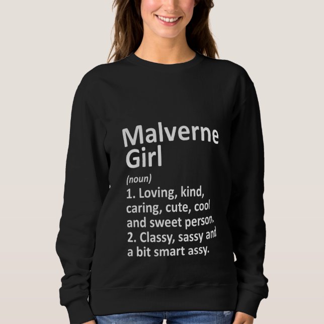 Womens Malverne Girl Ny New York Funny City Zuhaus Sweatshirt (Vorderseite)