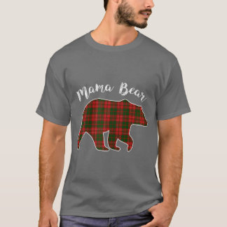 Womens Mama Bear Christmas Pajama Kariert Buffalo  T-Shirt