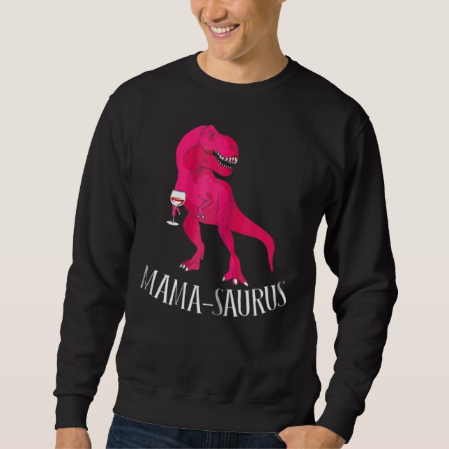 Womens Mama Saurus Pink Dinosaurier Sweatshirt (Vorderseite)