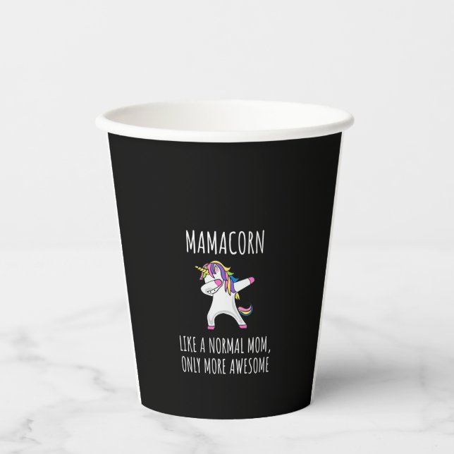 Womens Mamacorn Like A Mom Only Awesome Dabbing Un Pappbecher (Vorderseite)