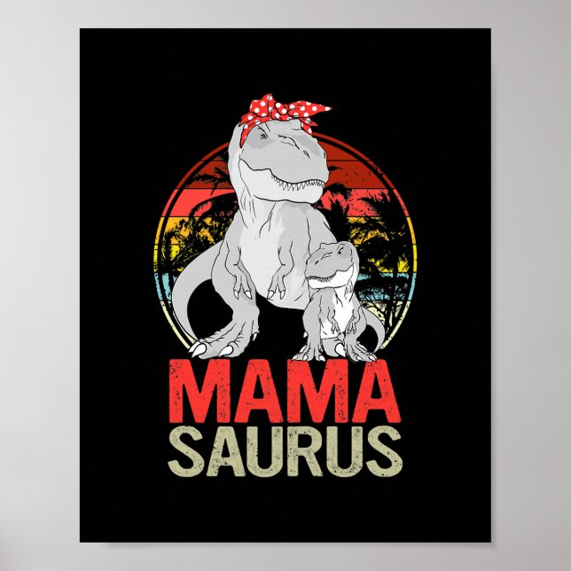 Womens Mamasaurus T Rex Dinosaur Mama Saurus Poster (Vorne)