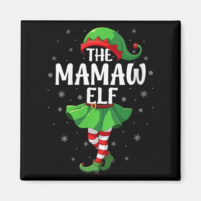 Womens Mamaw Elf Christmas Girls Women Elf Squad X Magnet (Vorne)