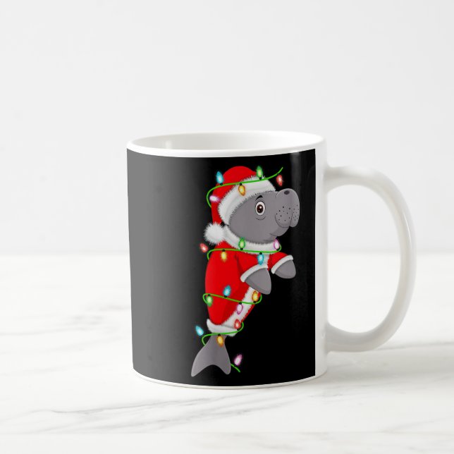 Womens Manatee Christmas Lights Santa Costume Cute Kaffeetasse (Rechts)