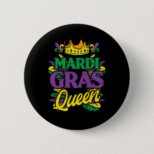 Womens Mardi Gras Queen Crown Funny Mardi Gras Car Button