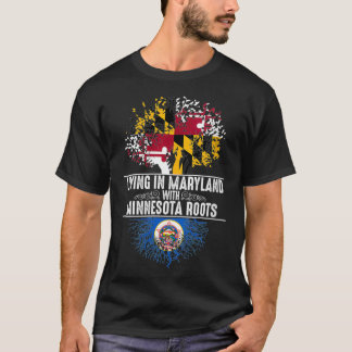 Womens Maryland Zuhause Minnesota Roots Staat Tree T-Shirt