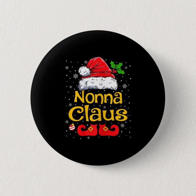 Womens Matching Family Christmas Santa Hat Xmas Fu Button (Vorderseite)
