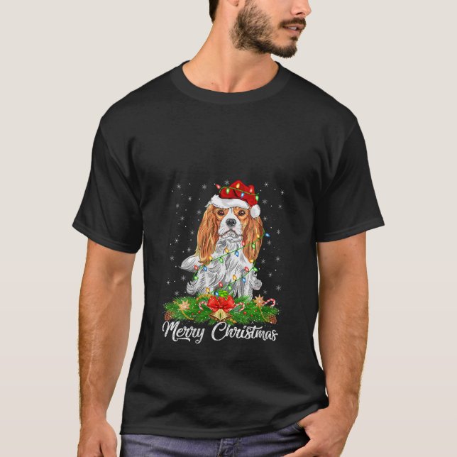 Womens Matching Santa Hat Cavalier King Charles Sp T-Shirt (Vorderseite)