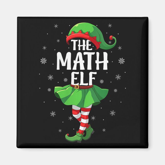 Womens Math Elf Christmas Girls Women Elf Squad Xm Magnet (Vorne)