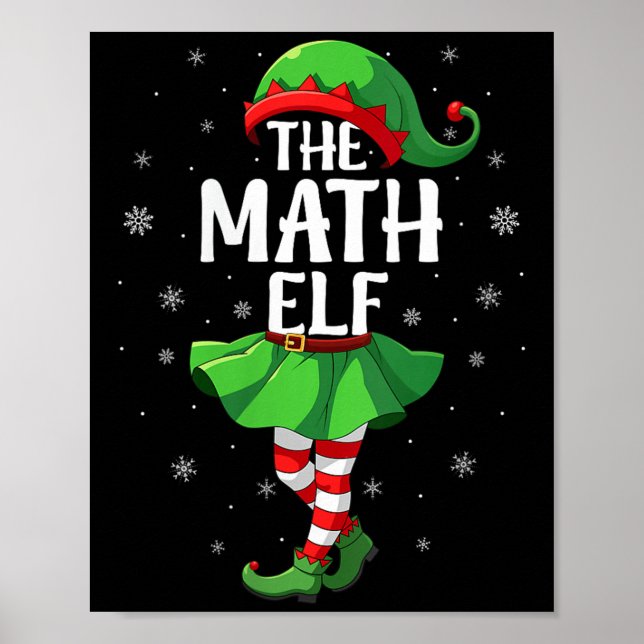 Womens Math Elf Christmas Girls Women Elf Squad Xm Poster (Vorne)