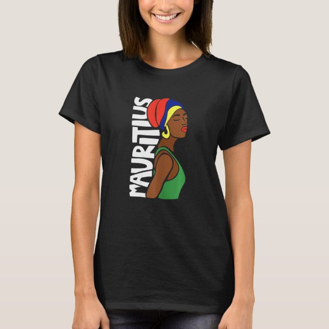 Womens Mauritius Mauritian Flag Afrikanisches Erbe T-Shirt (Vorderseite)