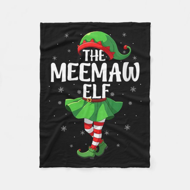 Womens Meemaw Elf Christmas Girls Women Elf Squad  Fleecedecke (Vorderseite)