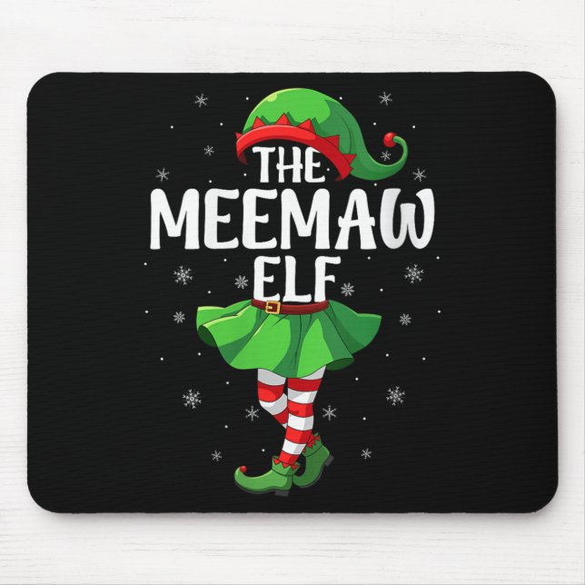 Womens Meemaw Elf Christmas Girls Women Elf Squad  Mousepad (Vorne)