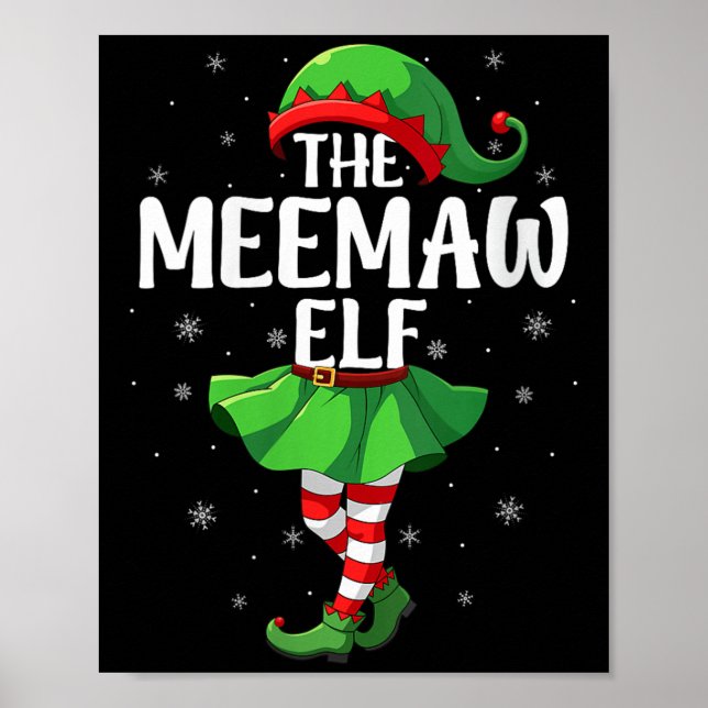 Womens Meemaw Elf Christmas Girls Women Elf Squad  Poster (Vorne)