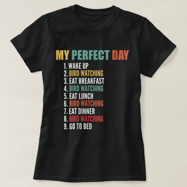 Womens mein perfekter Day Funny Bird sieht V-Neck T-Shirt (Design vorne)