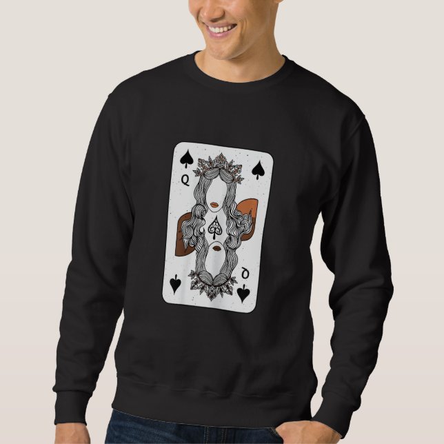Womens Melanin Queen Of Spades Black History Month Sweatshirt (Vorderseite)