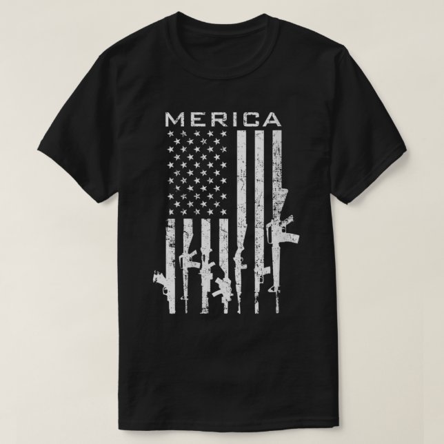 Womens MERICA USA 2. Änderung Funny Pro Gun Am T-Shirt (Design vorne)