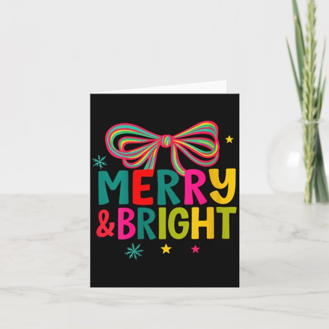 Womens Merry And Bright Christmas Crew 2025 Funny  Karte (Vorderseite)