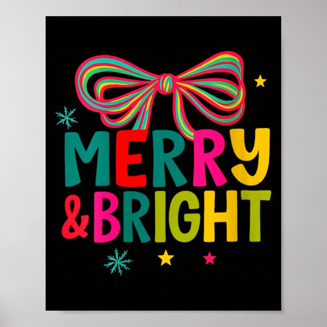 Womens Merry And Bright Christmas Crew 2025 Funny  Poster (Vorne)