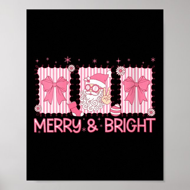 Womens Merry And Bright Nk Coquette Santa Claus Bo Poster (Vorne)