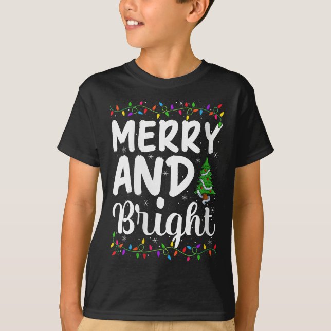 Womens Merry And Bright Xmas Lights Decor Holiday  T-Shirt (Vorderseite)