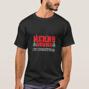 Womens Merry Betrunken Ich bin Weihnachten V Neck T-Shirt