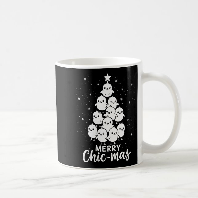 Womens Merry Chic-mas Cute Chicks Christmas Tree F Kaffeetasse (Rechts)