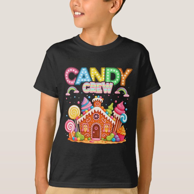 Womens Merry Christmas Candy Crew Squad Matching X T-Shirt (Vorderseite)