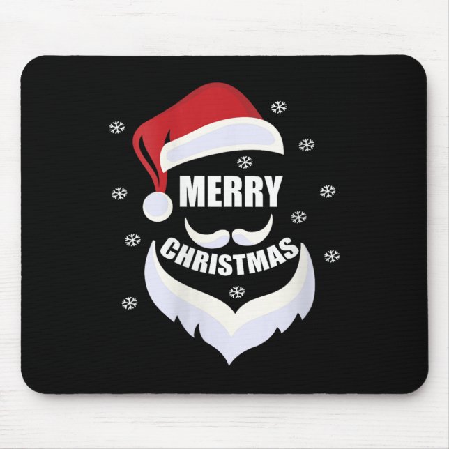 Womens Merry Christmas -fun Santa Claus Father Xma Mousepad (Vorne)