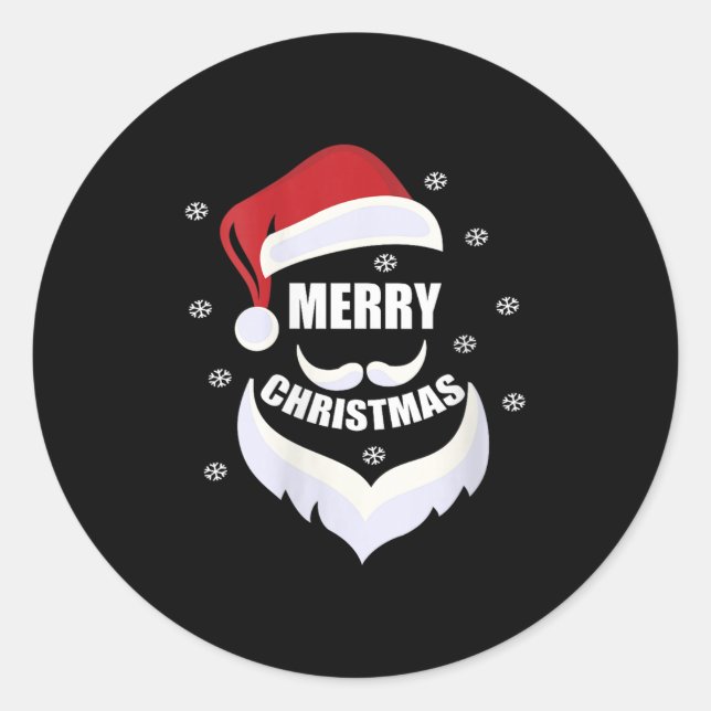 Womens Merry Christmas -fun Santa Claus Father Xma Runder Aufkleber (Vorderseite)