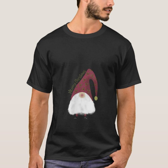Womens Merry Christmas Gnome V Neck  T-Shirt (Vorderseite)