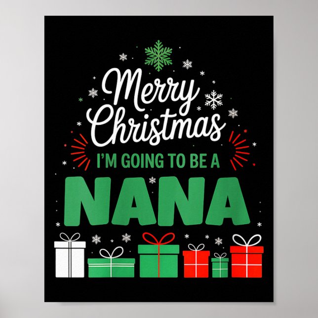 Womens Merry Christmas I'm Going To Be A Nana Preg Poster (Vorne)
