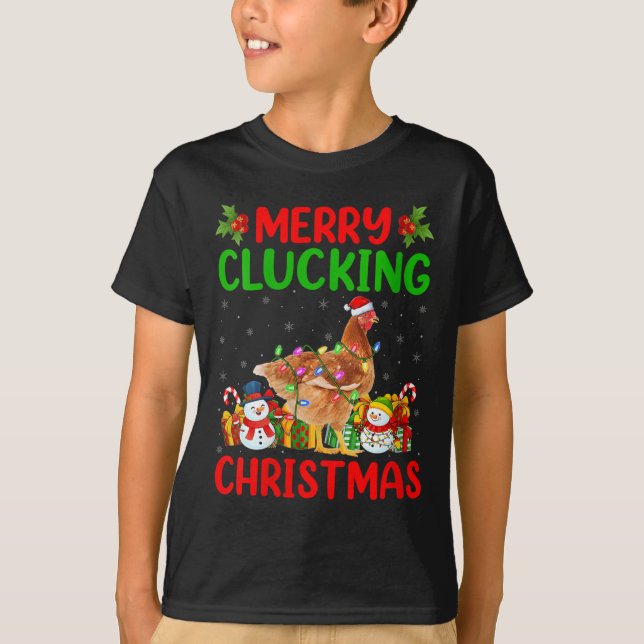 Womens Merry Cluckin Christmas Funny Farm Animal C T-Shirt (Vorderseite)