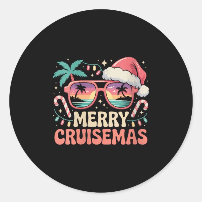 Womens Merry Cruisemas 2025 2026 Christmas Santa R Runder Aufkleber (Vorderseite)