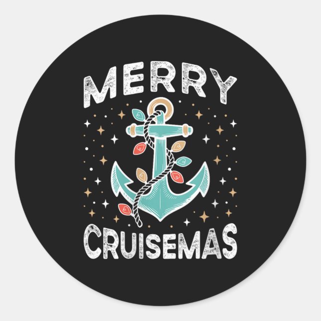 Womens Merry Cruisemas Cruise Mas Matching Family  Runder Aufkleber (Vorderseite)