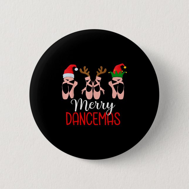 Womens Merry Dancemas Ballet Dancer Teacher Christ Button (Vorderseite)