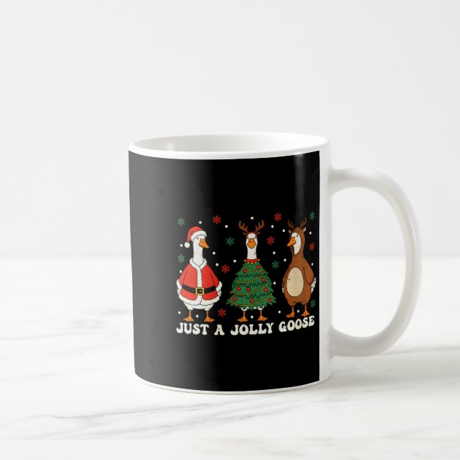 Womens Merry Goosemas Christmas Just A Jolly Goose Kaffeetasse (Rechts)