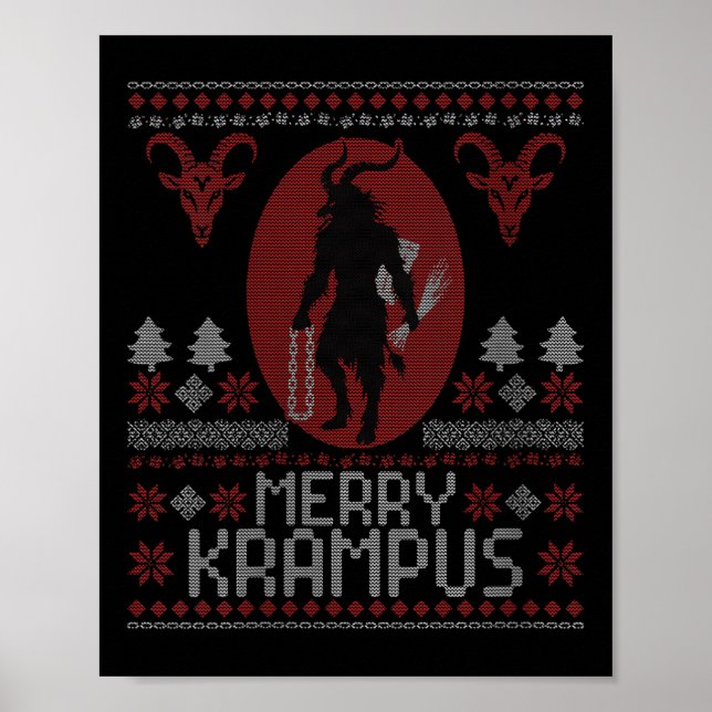 Womens Merry Krampus Horror Creepy Evil Funny Ugly Poster (Vorne)