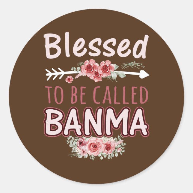 Womens Meured to be Called Banma Floral Runder Aufkleber (Vorderseite)